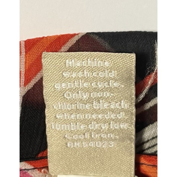 Banana Republic Factory Dress Chiffon Lined Orange Pink Red Striped Tie Waist 2 - Picture 6 of 7